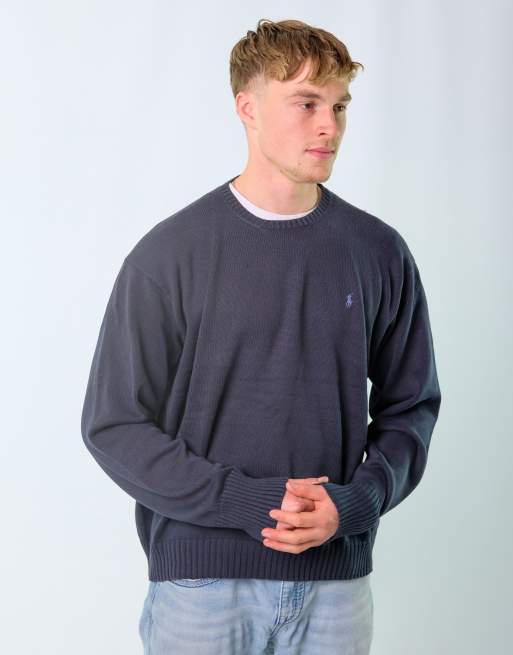 Vintage Polo Ralph Lauren XXL Knit Sweatshirt Navy Blue