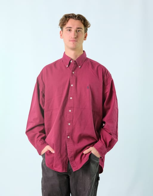 Vintage Polo Ralph Lauren XXL Long Sleeve Shirt Burgundy Red