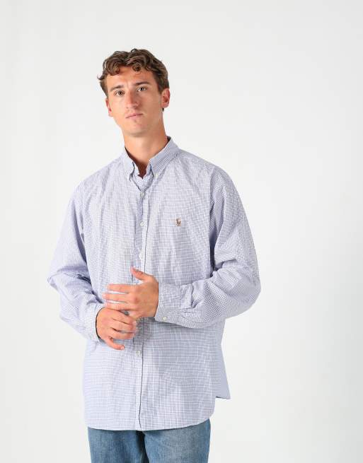 Vintage Polo Ralph Lauren xxl long sleeve shirt in ivory Checkered