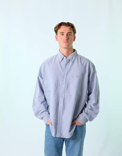 Vintage Polo Ralph Lauren XXL Long Sleeve Shirt Light Blue