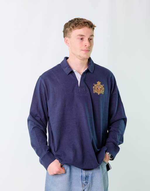 Vintage Polo Ralph Lauren XXL Long Sleeve Shirt Navy Blue Polo