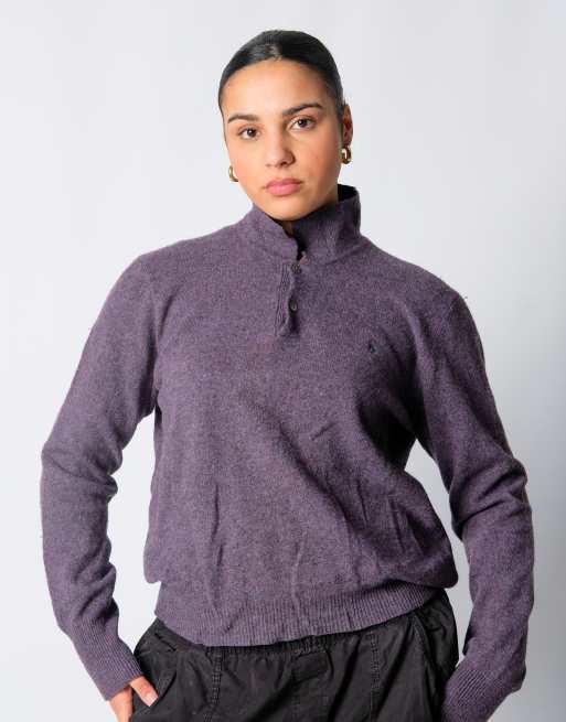 Vintage Polo Ralph Lauren XXL Sweatshirt Purple Button Up