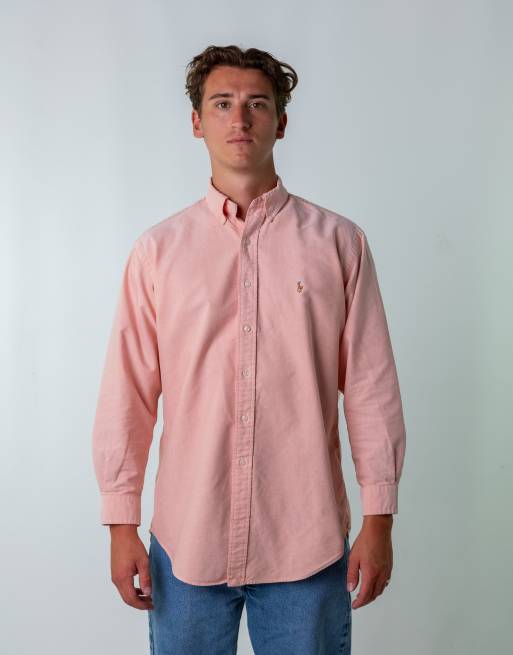 Polo Ralph Lauren short sleeve pocket T shirt Vintage Polo Ralph Lauren Yarmouth L Longsleeve Casual Shirt Yarmouth Baby Pink IiscmShops