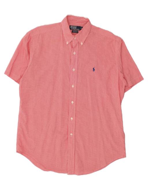 Vintage Polo Ralph Lauren Yarmouth Size M Check Short Sleeve Shirt in Red