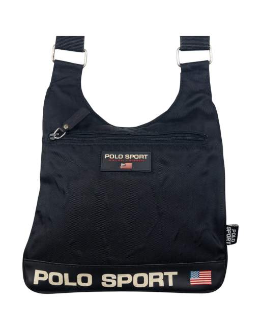 Vintage Polo Sport Ralph Lauren cross body bag in black | ASOS
