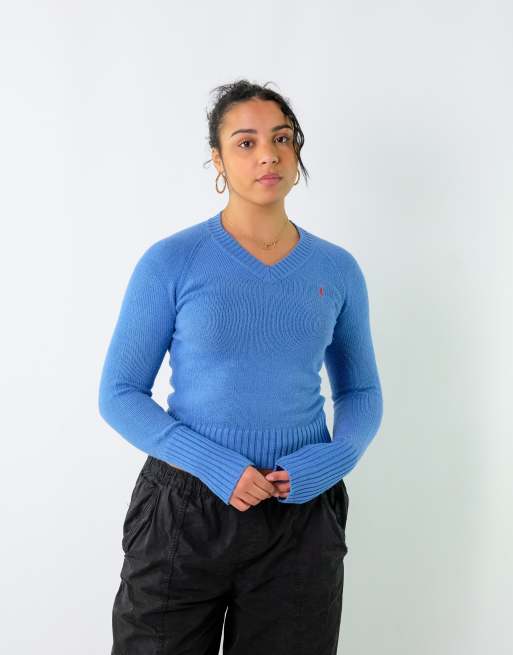 Vintage Polo Sport Ralph Lauren M Knit Sweatshirt Blue