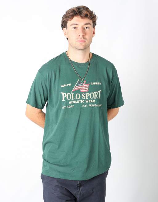 Vintage Polo Sport Ralph Lauren m t-shirt in dark green