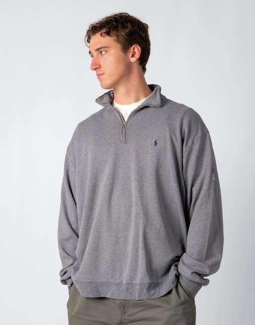 Vintage Polo Sport Ralph Lauren XXL Sweatshirt Grey Quarter Zip ASOS