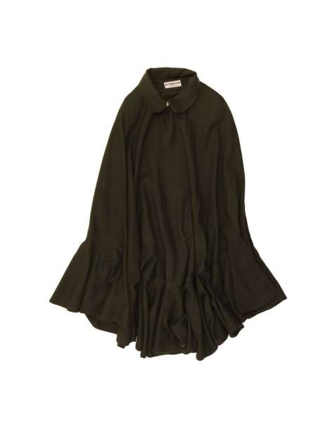 Vintage Poncho Coat One Size In Khaki Wool - view 1