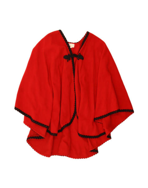 Vintage Poncho Coat One Size In Red - view 1