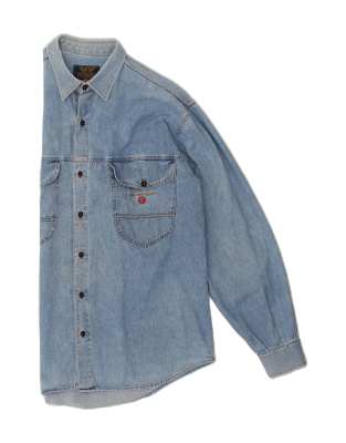 Vintage POP 84 Size L Denim Shirt in Blue