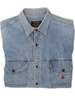 Vintage POP 84 Size L Denim Shirt in Blue