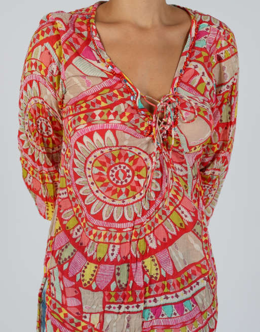 Vintage Positano M long sleeve top in multi colured, 4 of 4