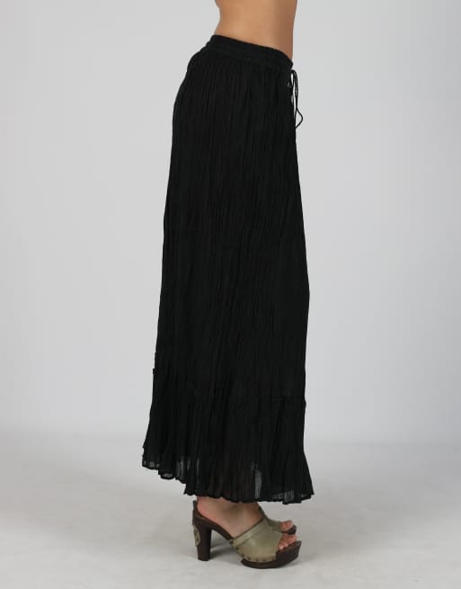 Vintage Positano M woven midi skirt in black, 2 of 4