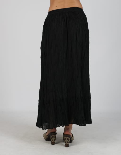 Vintage Positano M woven midi skirt in black, 4 of 4