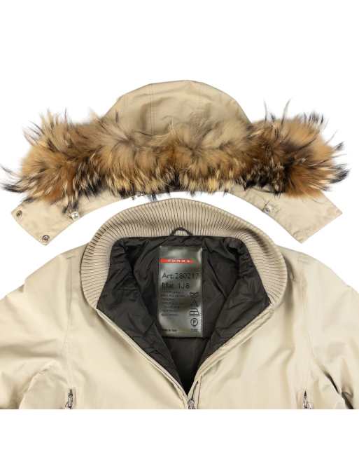 Vintage Prada Sport fur hood Goretex jacket size l in beige, 4 of 4