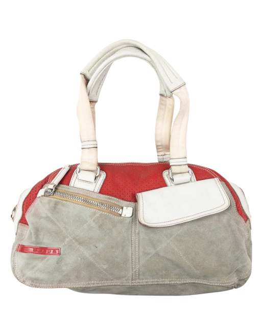Vintage Prada Sport leather shoulder bag in grey