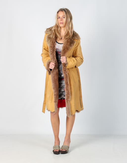 Vintage Prandina M afghan coat in tan