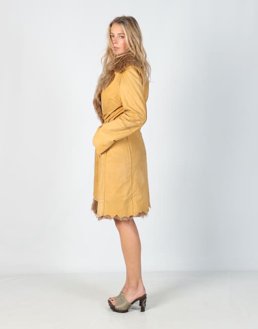 Vintage Prandina M afghan coat in tan, 3 of 4