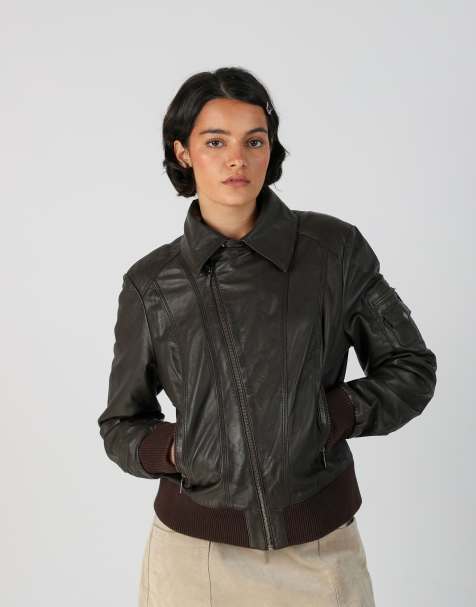 Vintage Promod M leather jacket in brown - view 1