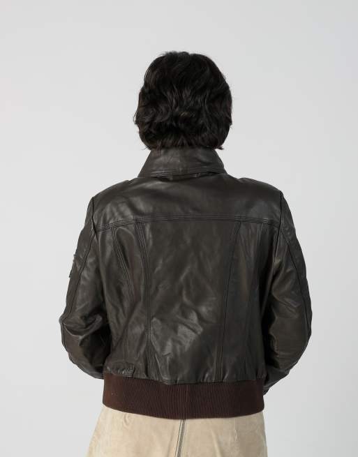 Vintage Promod M leather jacket in brown, 2 of 4