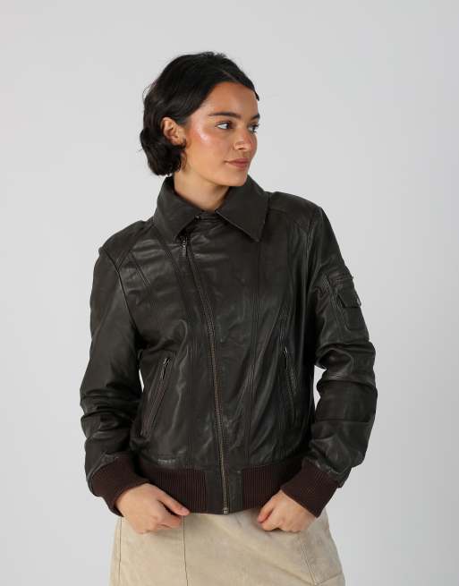 Vintage Promod M leather jacket in brown, 3 of 4