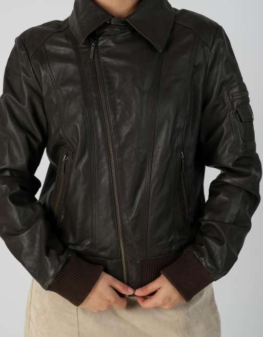 Vintage Promod M leather jacket in brown, 4 of 4