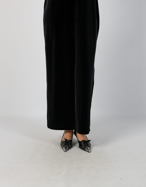 Vintage Promod S woven maxi dress in black, 2 of 4