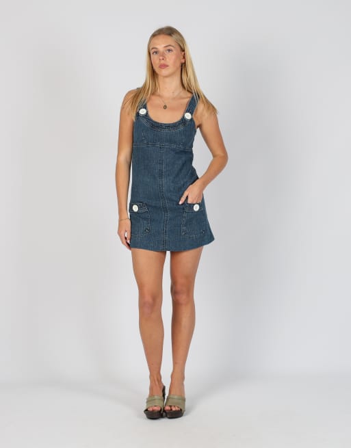 Vintage Promod XS denim mini dress in blue