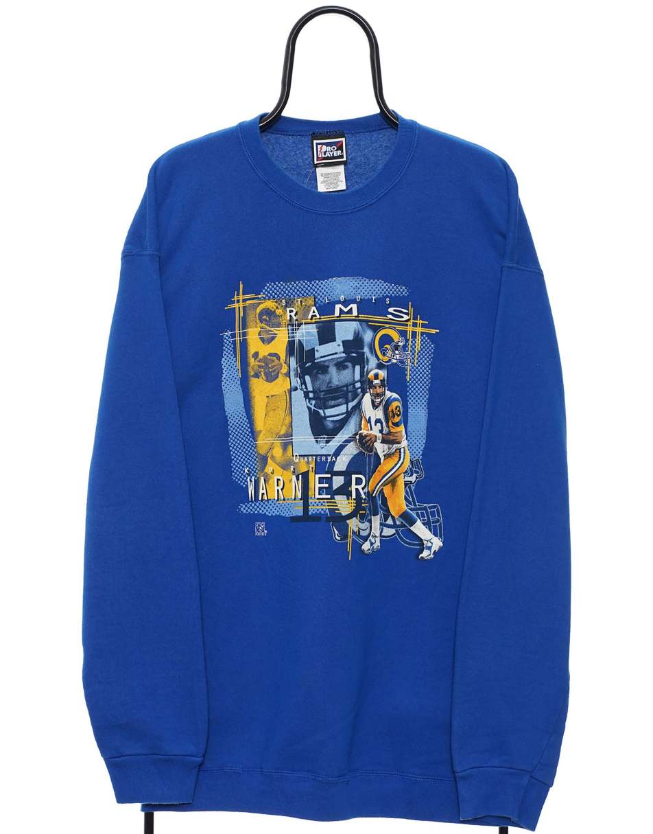 Vintage ProPlayer NFL Size XL Sweat-shirt St Louis Rams In Blue