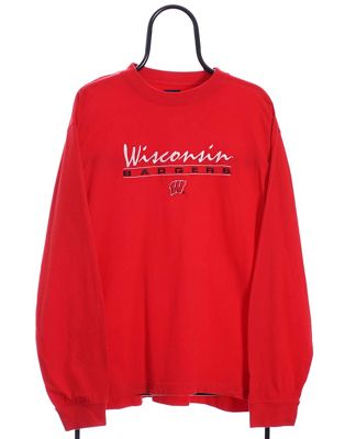 Vintage Proplayer size M tshirt wisconsin badgers in red