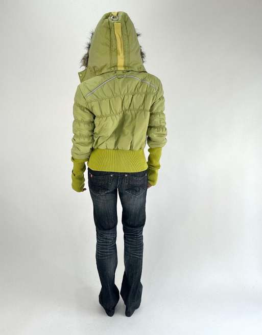 Vintage puffer jacket in green, 2 of 4