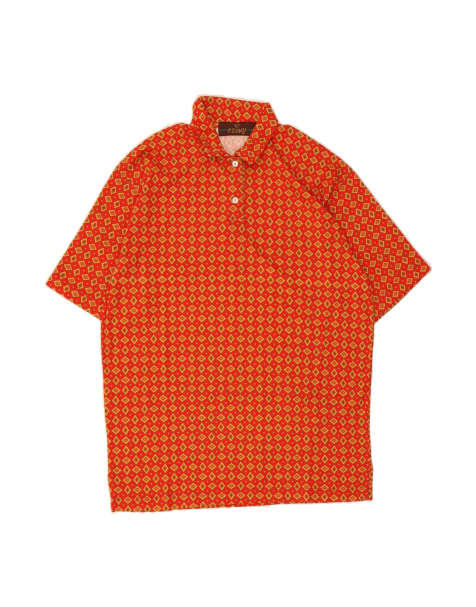 Vintage Pullover Shirt It 44 Medium In Orange Argyle/diamond - view 1
