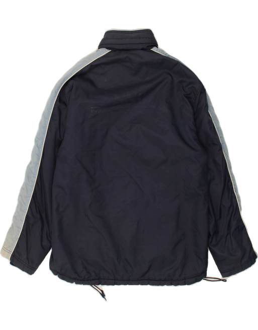 Vintage Puma Size L Colourblock Hooded Rain Jacket in Navy Blue, 2 of 4
