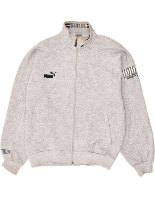 Vintage Puma Size L Tracksuit Top Jacket in Grey