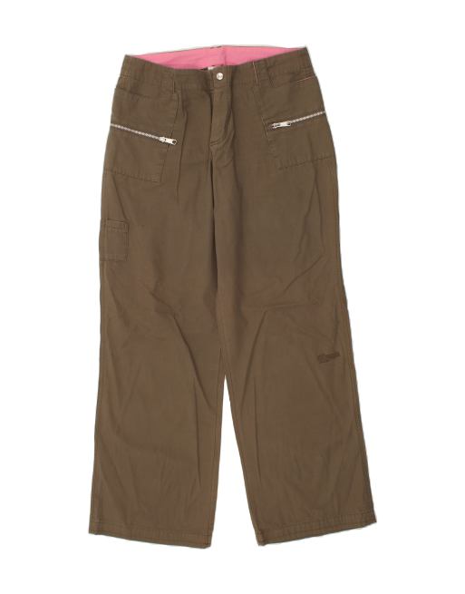 Vintage Puma Size M Colourblock Straight Casual Trousers in Brown