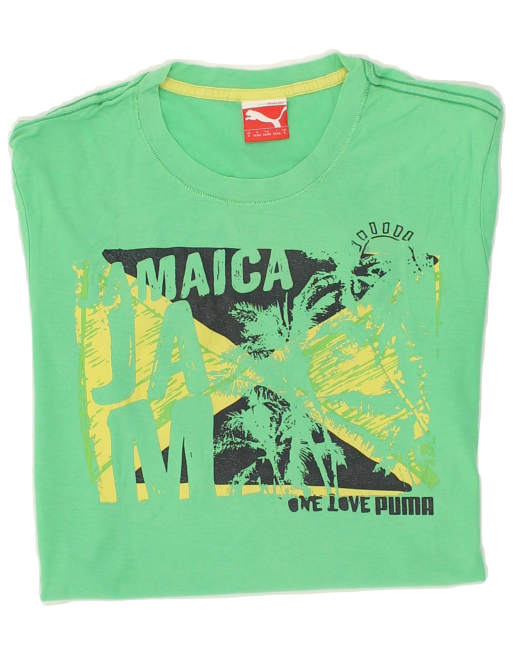Vintage Puma Size S Graphic T-Shirt Top in Green, 4 of 4