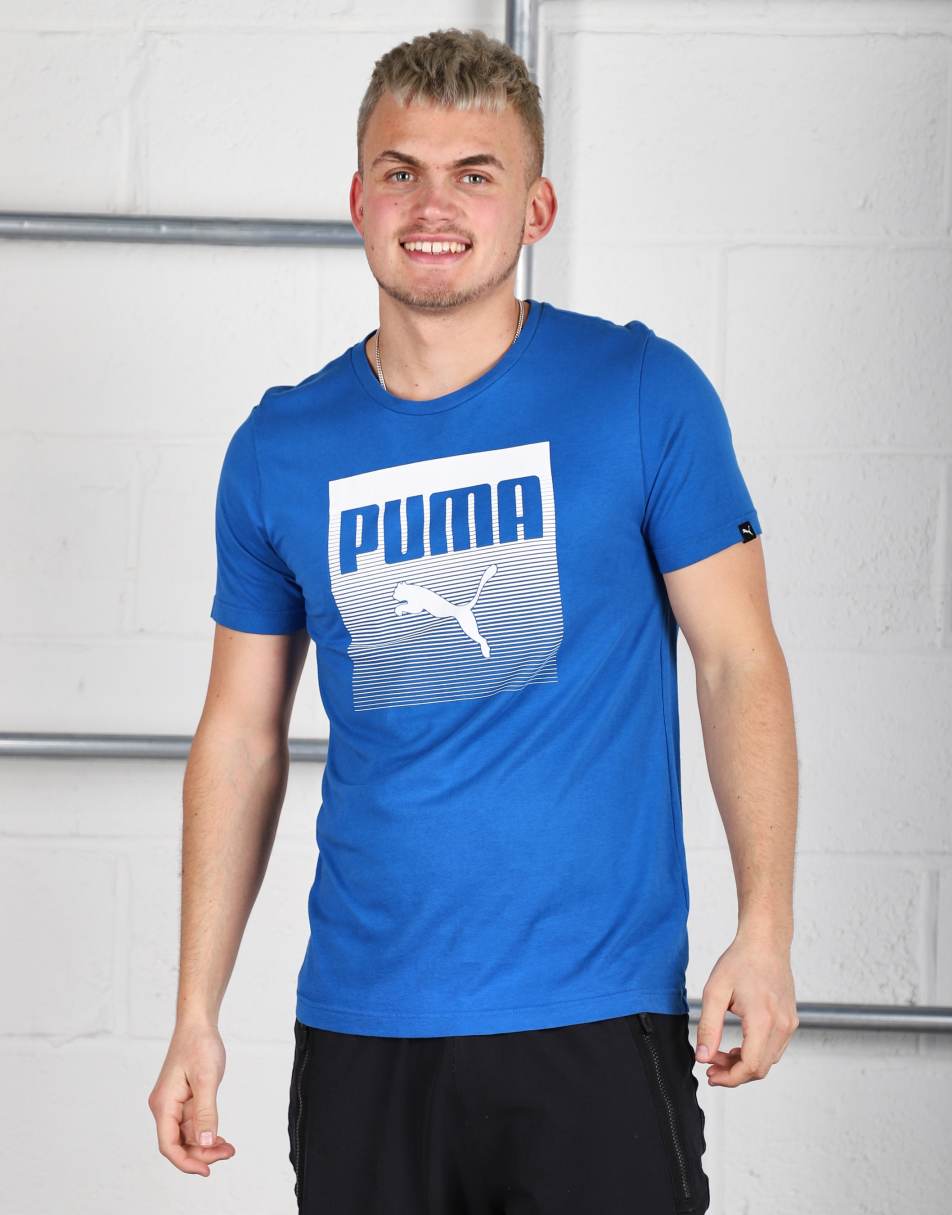 Vintage Puma Size S short sleeve crewneck t-shirt in blue