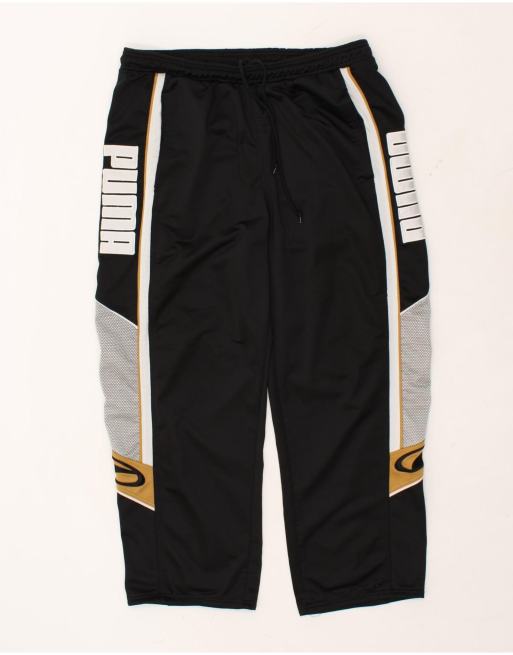 Vintage Puma Size XL Colourblock Graphic Graphic Tracksuit Trousers in Black