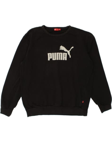 Vintage Puma Size XL Graphic Sweatshirt Jumper in Black - view 1