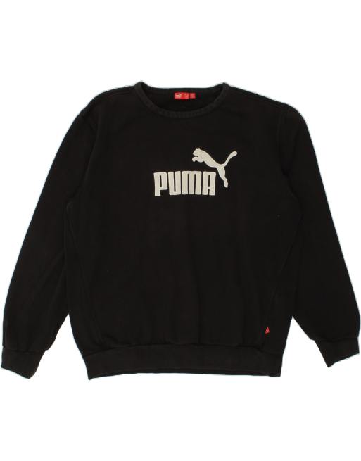 Vintage Puma Size XL Graphic Sweatshirt Jumper in Black