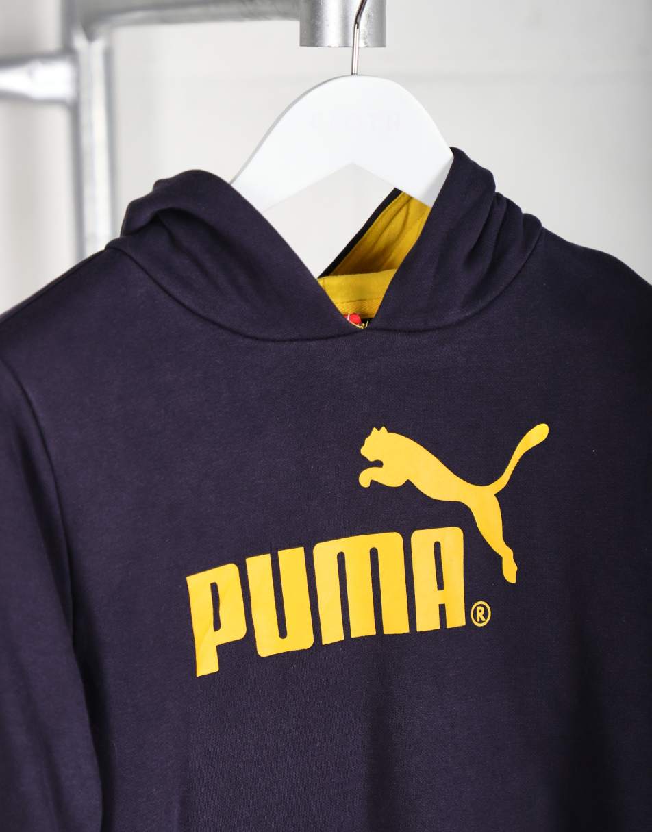 Vintage Puma Size XS pullover spell out hoodie in navy 0