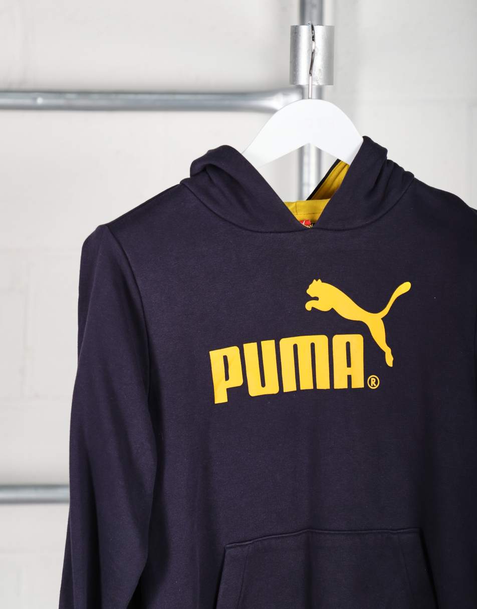 Vintage Puma Size XS pullover spell out hoodie in navy 1