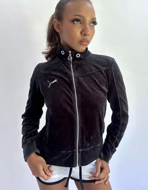 Vintage Puma zip up jacket in black