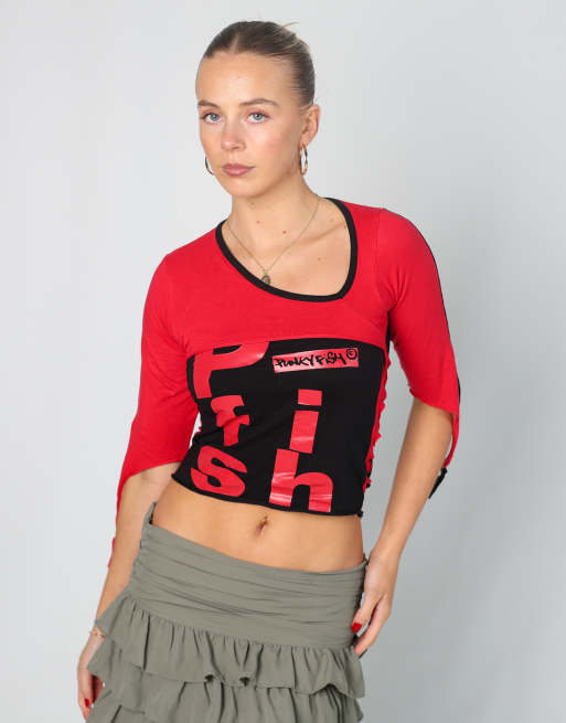 Vintage Punky Fish XS long sleeve top in black