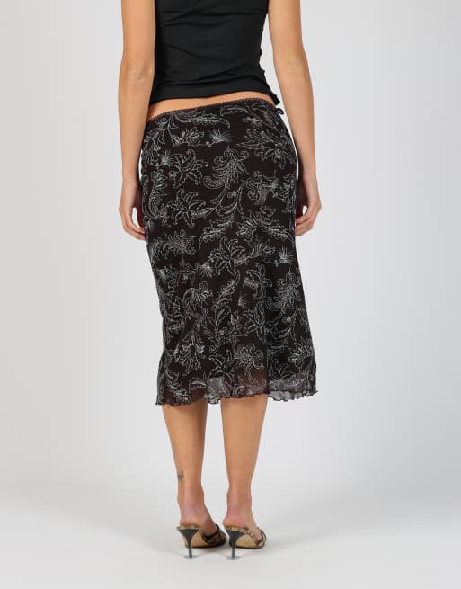 Vintage Pur System S woven midi skirt in brown, 2 of 4