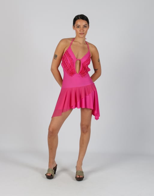 Vintage Put S woven mini dress in pink