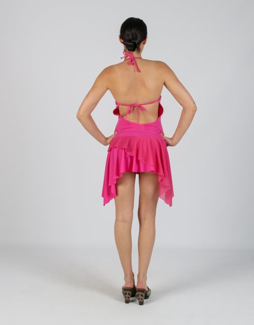 Vintage Put S woven mini dress in pink, 3 of 4