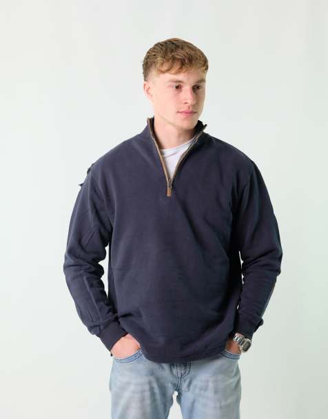 Vintage Quarter Zip - Woolrich M Sweatshirt Navy Blue - view 1