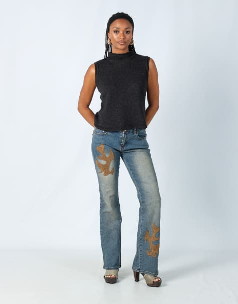 Vintage Queen Moda S flare jeans in light blue - view 1